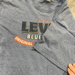 Levis Shirt Mens Extra Large Blue Graphic Tee Original Authentic Blue Jeans Logo