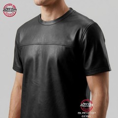 Men’s White Leather T-shirt Lambskin Summer Stylish Handmade Genuine Casual Fit