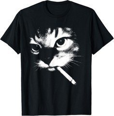 Smoking Cat Meme Funny Cigarette Kitty Gen Z T-Shirt unisex Tee