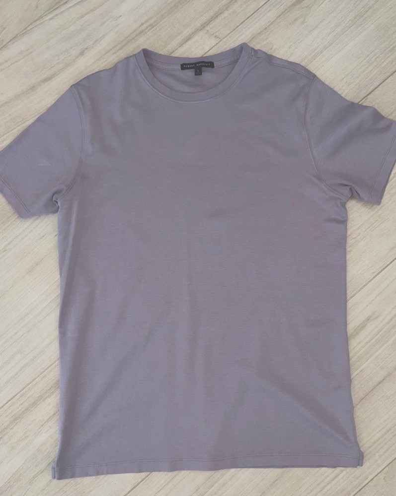 Men’s Robert Barakett Purple Georgia Short Sleeve Pima Cotton T-Shirt Large
