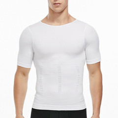 Men Crewneck Pullover T-Shirt Compression Shaper Tummy Control Slimming Tank Top