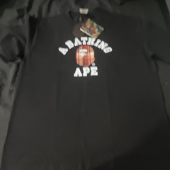 A Bathing Ape BAPE Men’s XL Black Ape Head Logo Graphic Crew Neck Tee