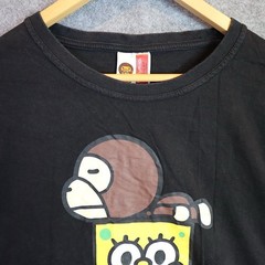 BAPE Baby Milo x SpongeBob Black Graphic Tee Men’s XL Rare Vintage Streetwear