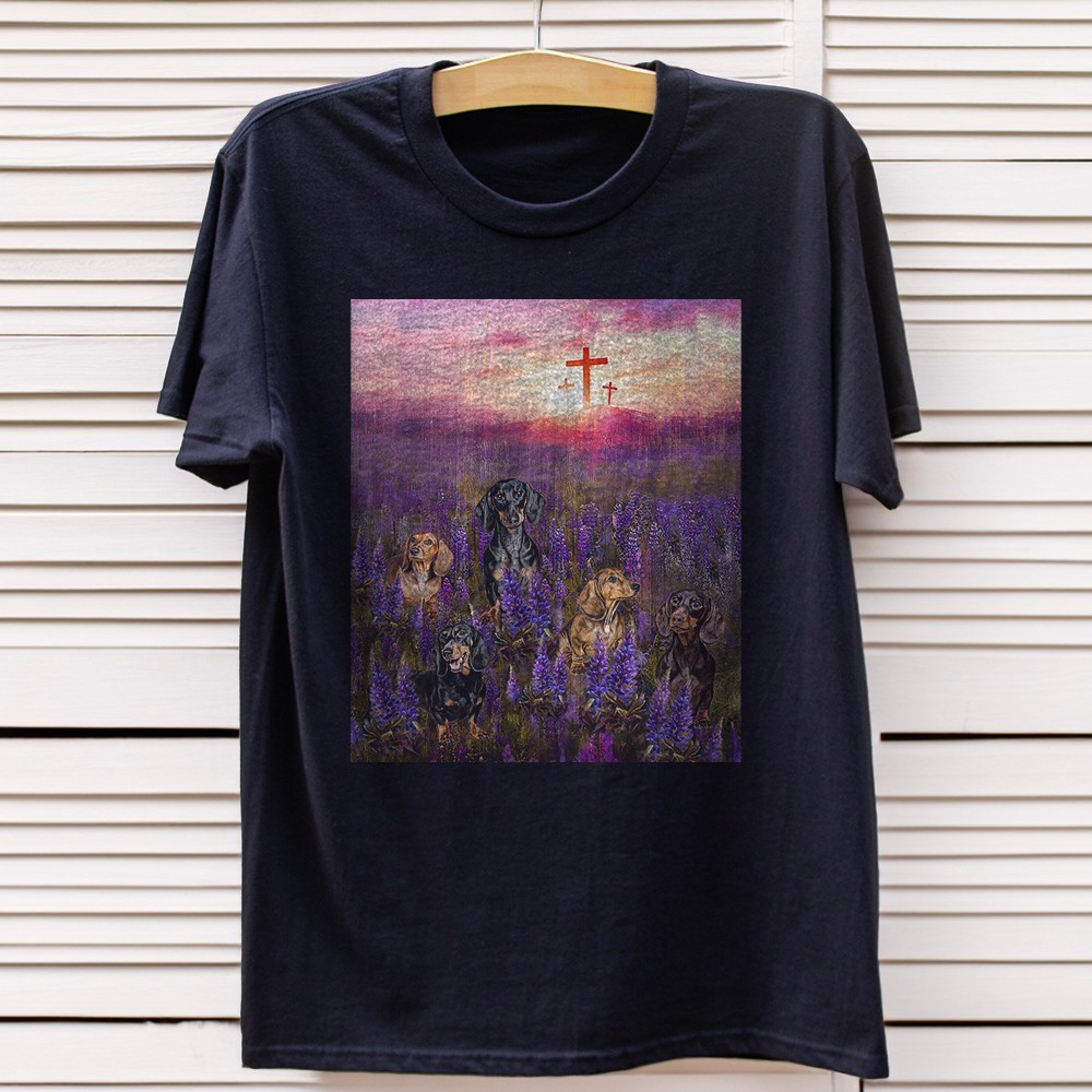 Dachshund Come To Jeus For Dachshund Lover Unisex Black T-shirt S-3XL