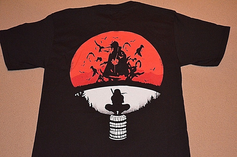 NARUTO Uchiha Clan Symbol Mash up Itachi T Shirt S M L XL ONLY Manja anime NEW