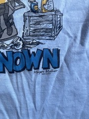 Vintage Lifestyles Of The Poor & Unknown Shirt Mens Medium Blue Cat 80s Funny