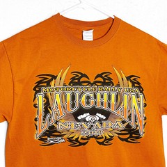 2010 Motorcycle Rally USA Laughlin Nevada Mens T-Shirt Tee Burnt Orange Medium