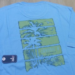 JOHNNIE O Mens L LARGE T SHIRT MALIBLU PALM PARADISE GOLF AQUA DALE 2.0 TEE