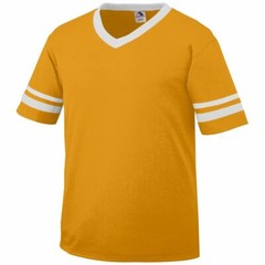 Augusta Sportswear 360 Mens V-Neck Baseball Jersey Tee Striped Sleeves T-Shirt