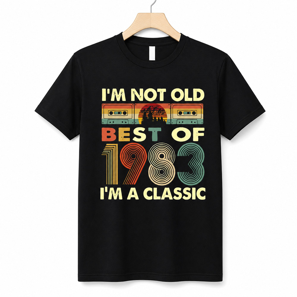 1983 Classic Vintage Retro Tape Graphic T-Shirt Funny Birthday Gift Unisex Tee