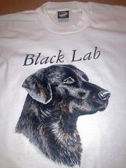 Vintage: NOS. Black Lab XL White T-Shirt Single Stitch. Made in USA. Airwaves