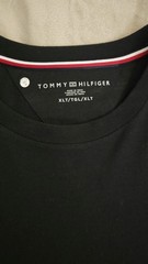 Tommy Hilfiger Men’s Black Solid Logo Crew Neck Short Sleeve T-Shirt XL