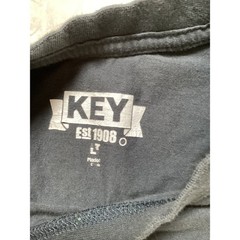 KEY Workwear Long Sleeve Pocket T Shirt Mens Large Gray Est 1908 Cotton Blend