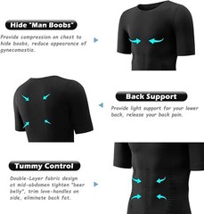Mens Compression Shirt Slimming Body Shaper Tight Tank Top Breathable Underwear