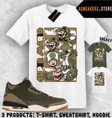 Shirt To Match AJ 3 Family Affair Sneaker Matching Tee Retro Mario T-Shirt