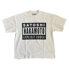 Satoshi Nakamoto – Explicit Codex Oversized Cream T-Shirt Size: S