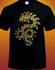 Golden Quetzalcoatl Feathered Serpent T-shirt