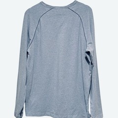 Borgo28 Mens Size Large Blue Long Sleeve Classic Modern Henley Shirt