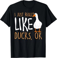 I Just Really Like Ducks Duck Lover Black T-shirt