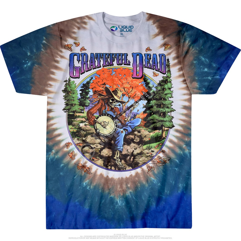GRATEFUL DEAD-BANJO-SYF-2 SIDED TIE DYE T-SHIRT S-M-L-XL-XXL Garcia,Lesh,Wier