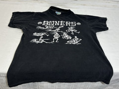 Vtg. 90’s Skeleton Tourchamp Boners Men Single Stitch T-Shirt Size SLIM LARGE