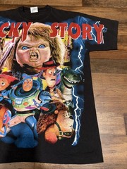 Chucky Toy Story Shirt Size XL Boot AOP Tee Tultex Tag Single Stitch Deadstock