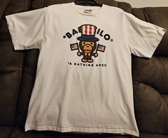 Bathing Ape BAPE Baby Milo USA Independence Day Tshirt Size Large White