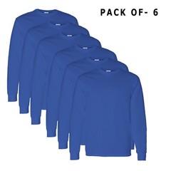 Long Crew Neck Tee 100% cotton Gildan – 5400 Royal Color Fit T-Shirt Pack 6