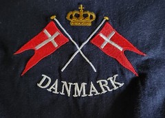 Danmark 100% Combed Cotton Embroidered Tee Navy Blue Medium Denmark