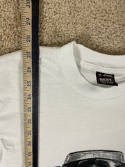 Vintage Fruit of the Loom T-Shirt Mens Medium Single Stitch USA Cadillac White