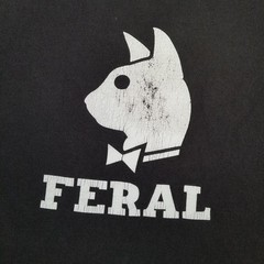 Feral Streetwear Black Dog Head Bowtie Men’s Graphic T-Shirt Casual