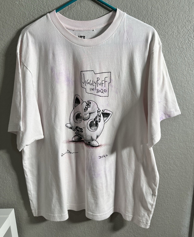 2020 Uniqlo UT Daniel Arsham Pokémon Jigglypuff Men’s White L Cotton Crew Tee