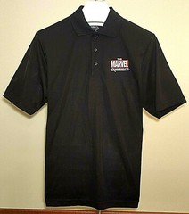 MARVEL POLO SHIRT – The Experience – Men’s, Black, Button, Comic Con, Hero