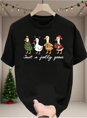 Hot Merry Christmas Duck Black full size t-shirt CH027
