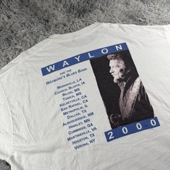 2001 Tommy Hilfiger Waylon Jennings TShirt 2XL White Country Music Tour Tee Rare