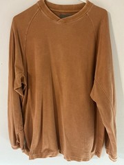 The Territory Ahead long-sleeve pullover shirt, mens size medium, burnt orange