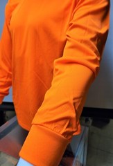Orange Long Sleeve Safety Shirt With Hoodie, Quick Dry Polyester Birdeye mesh