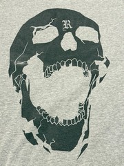 Revenge Skeleton Logo T-shirt Grey Size Large Made In USA Streetwear Punk