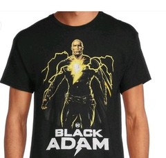 BLACK ADAM Super Hero T Shirt S/C/P 34/36 Black short sleeve DC comics