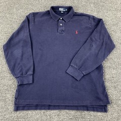 Polo Ralph Lauren Long Sleeve Blue Polo Dress Shirt Large Red Pony Casual Formal