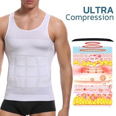 Mens Shirt Slimming Body Shaper Belly Chest Tummy Control Vest Compress Tank Top
