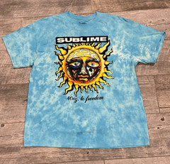 Sublime 40oz. To Freedom Long Beach Sun Face Blue Tie Dye T-Shirt Various Sizes