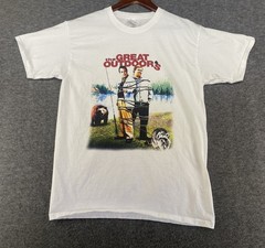 John Candy Tshirt The Great Outdoors Dan Aykroyd movie Tee Size Medium See Pics