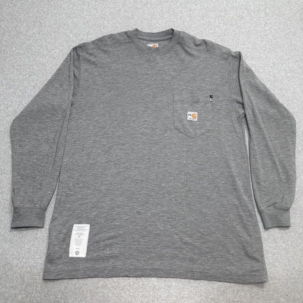 Carhartt Fr Long Sleeve Gray Tee Shirt CAT 2 2112 397-31 (PICK YOUR SIZE) VGoodA