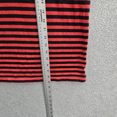 10 Deep Men Shirt XL Red Embroidered Striped Logo Spellout Grunge Skater Y2K