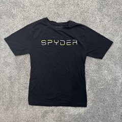 Spyder Shirt Mens Medium Black Graphic Tee Athletic Outdoor Crewneck Logo Top