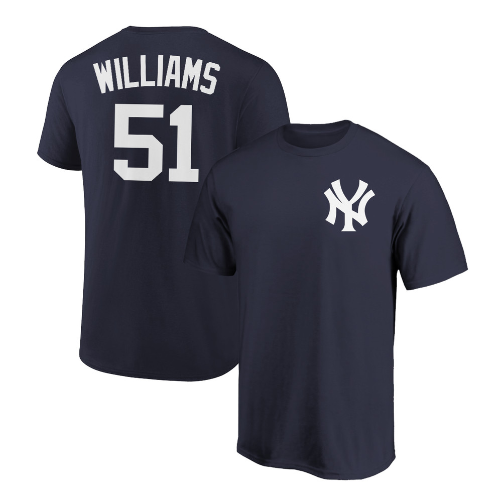 Bernie Williams T-Shirt New York Yankees Player Name and Number Soft Jersey Tee