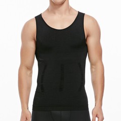 Mens Shirt Slimming Body Shaper Belly Chest Tummy Control Vest Compress Tank Top