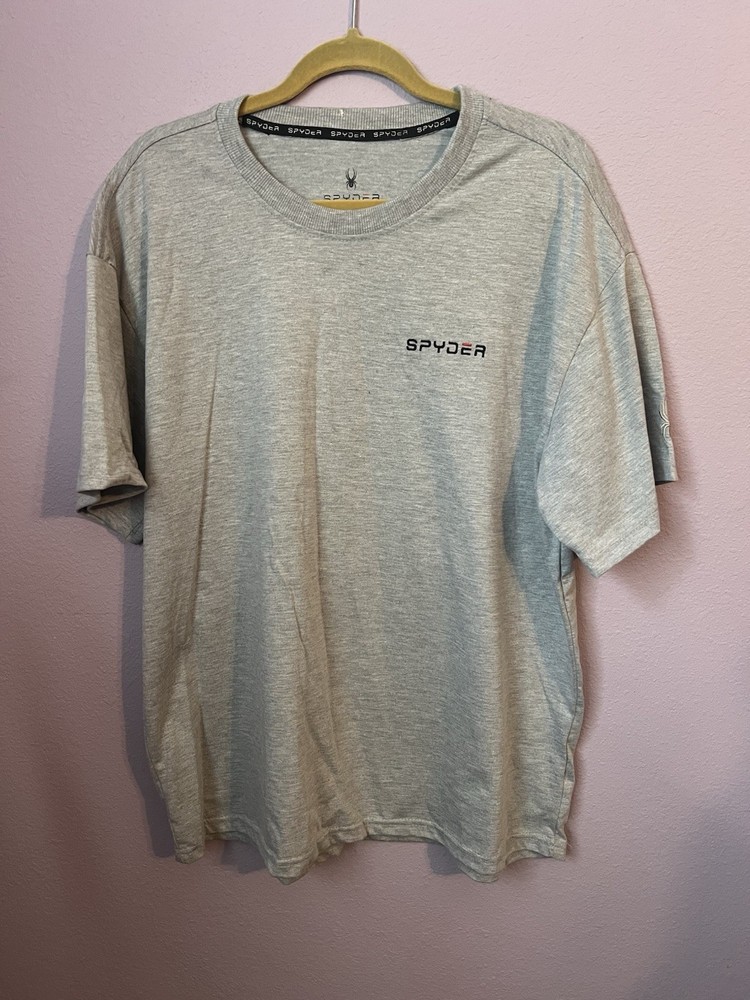 Men’s Gray Grey Spyder Tee Shirt Cotton Blend Size XL