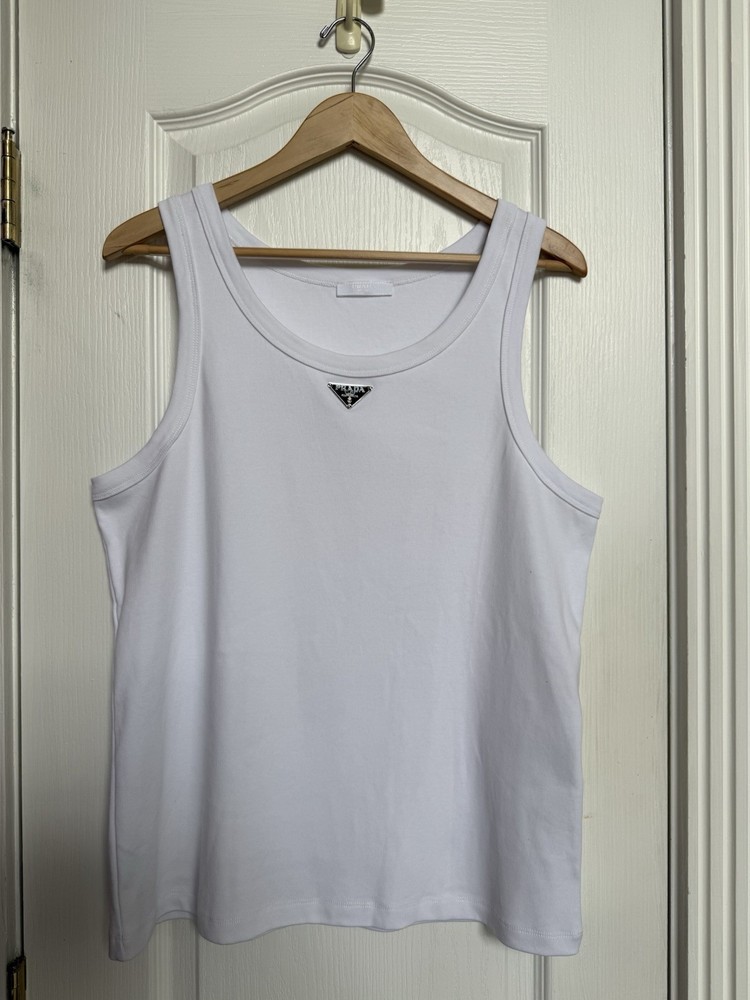 🔥Prada Cotton Logo Summer Tank Top For Men Size L See Pics For Measurements 👀